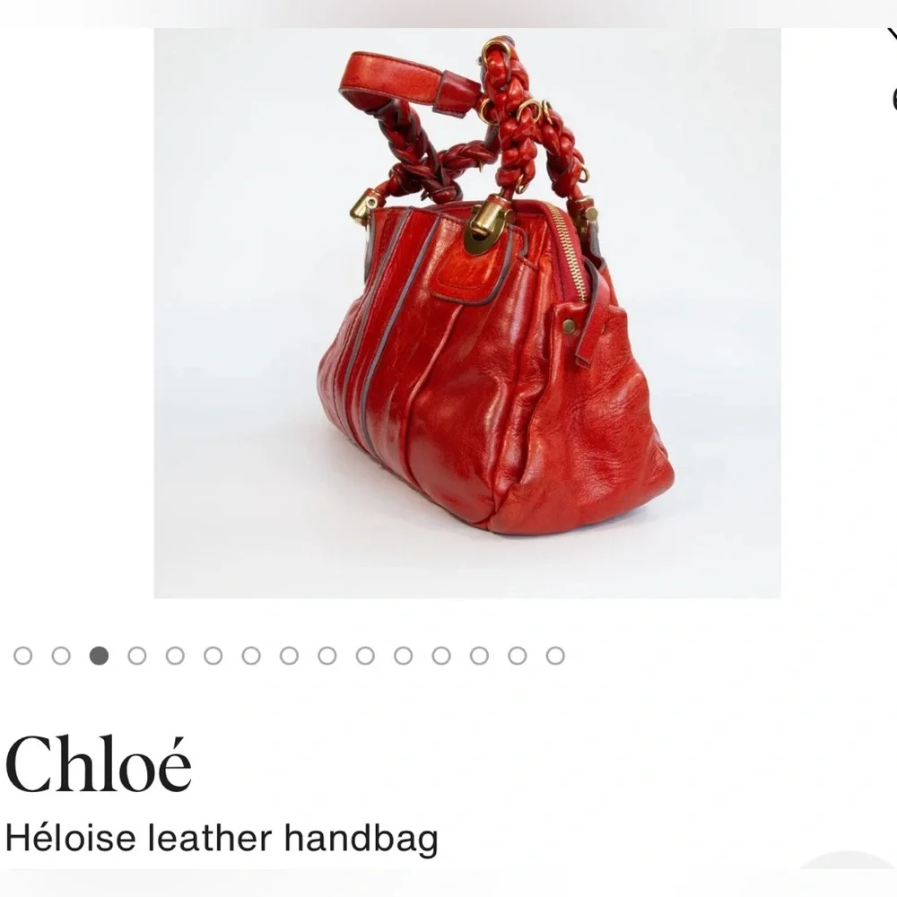 Chloe Burnt Orange Leather Satchel with Braided Straps - Picture 3 of 16